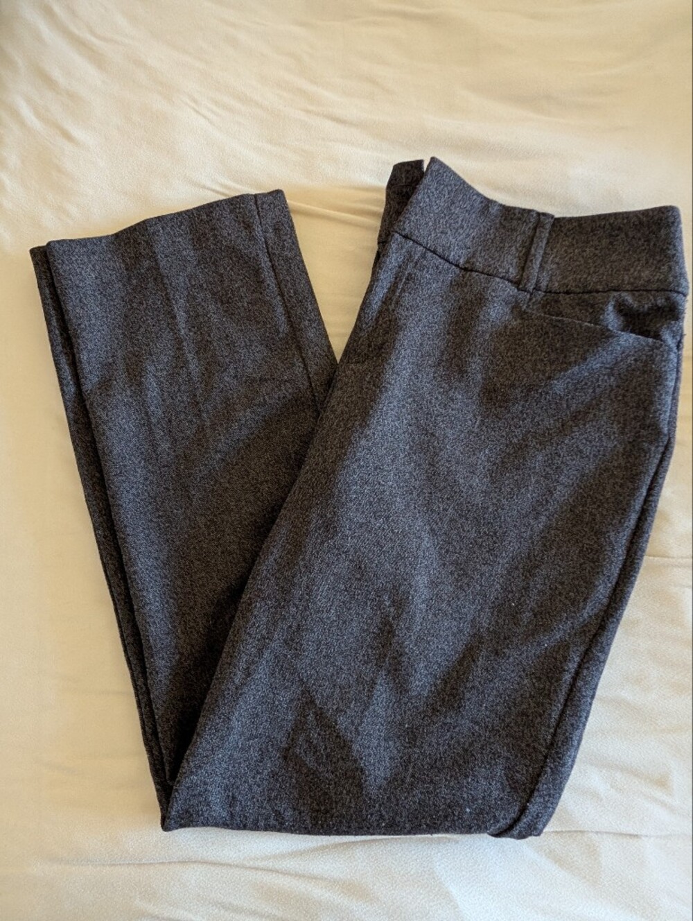 Women's Charcoal Gray-Brown Casual Tweed Pants